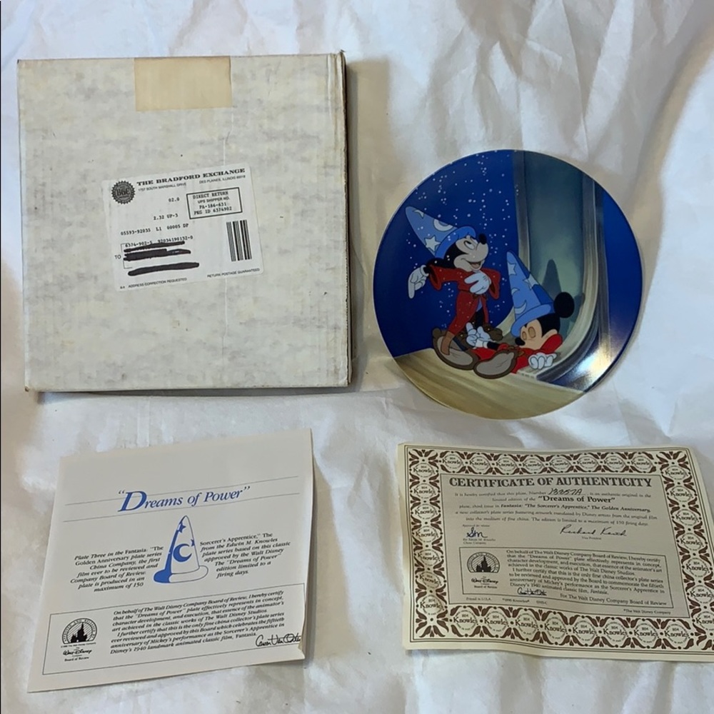 PLATE #3 Knowles Fantasia Dreams Of Power Mickey Golden Series Collectible Plate - Picture 8 of 8